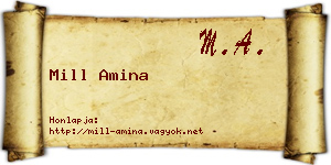 Mill Amina névjegykártya